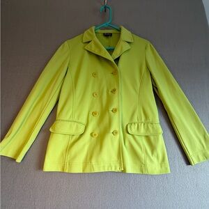 BCBG Max Azria Green Pant Suit Double-Breasted Jacket & Pants Size 2